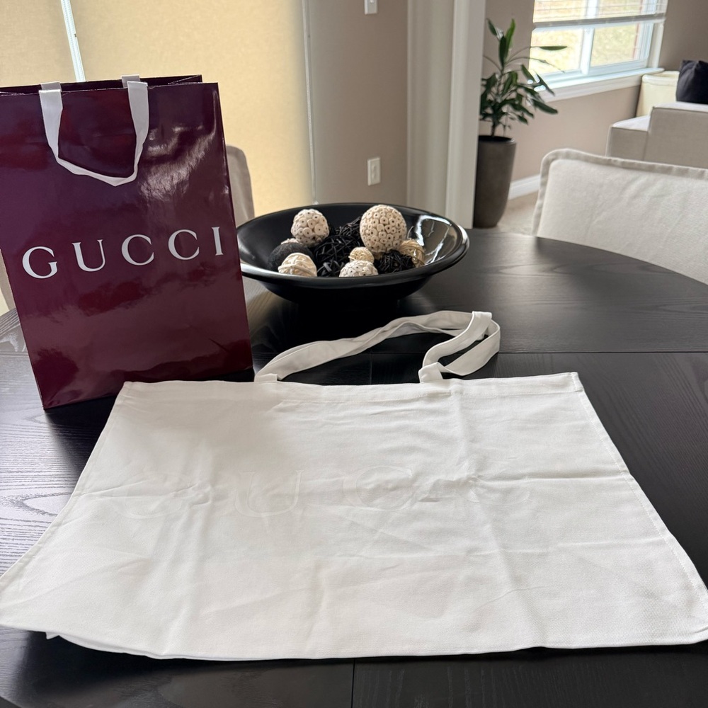 GUCCI White Cotton Canvas Tote Bag NEW